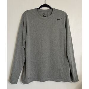 Dark Grey Nike Dri Fit Long Sleeve T-Shirt M